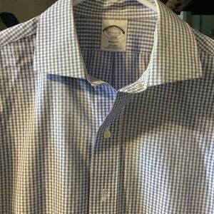 Brooks Brothers Blue and White Checkered Dress Shirt,‎ new